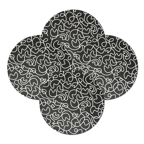 B&W Squiggly Placemat Set set of four