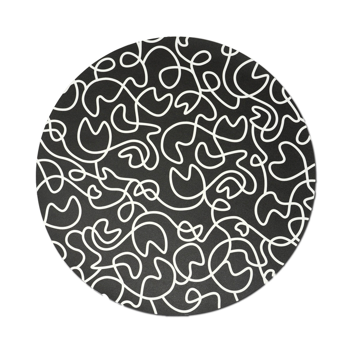 B&W Squiggly Placemat Set, melamine dinnerware