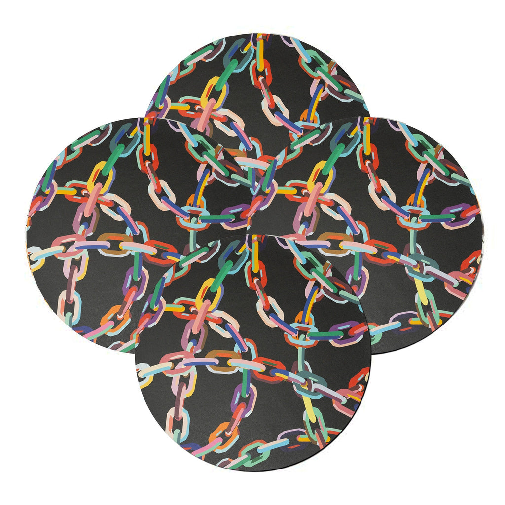 Chain Link Vinyl Placemats, Set of 4
