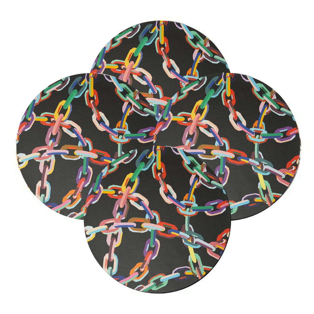 Chain Link Vinyl Placemats, Set of 4