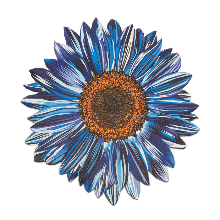Blue Sunflower Vinyl Placemats, Set of 4