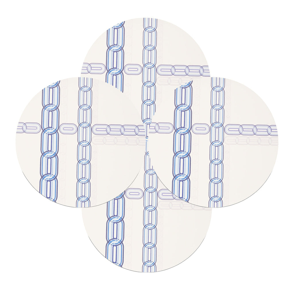 Blue Link & Starburst Placemat Set set of four