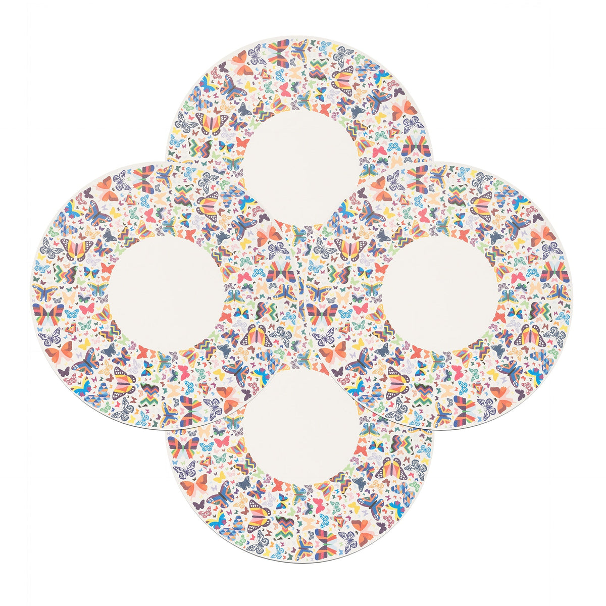 Multicolor Butterflies Placemat Set set of four