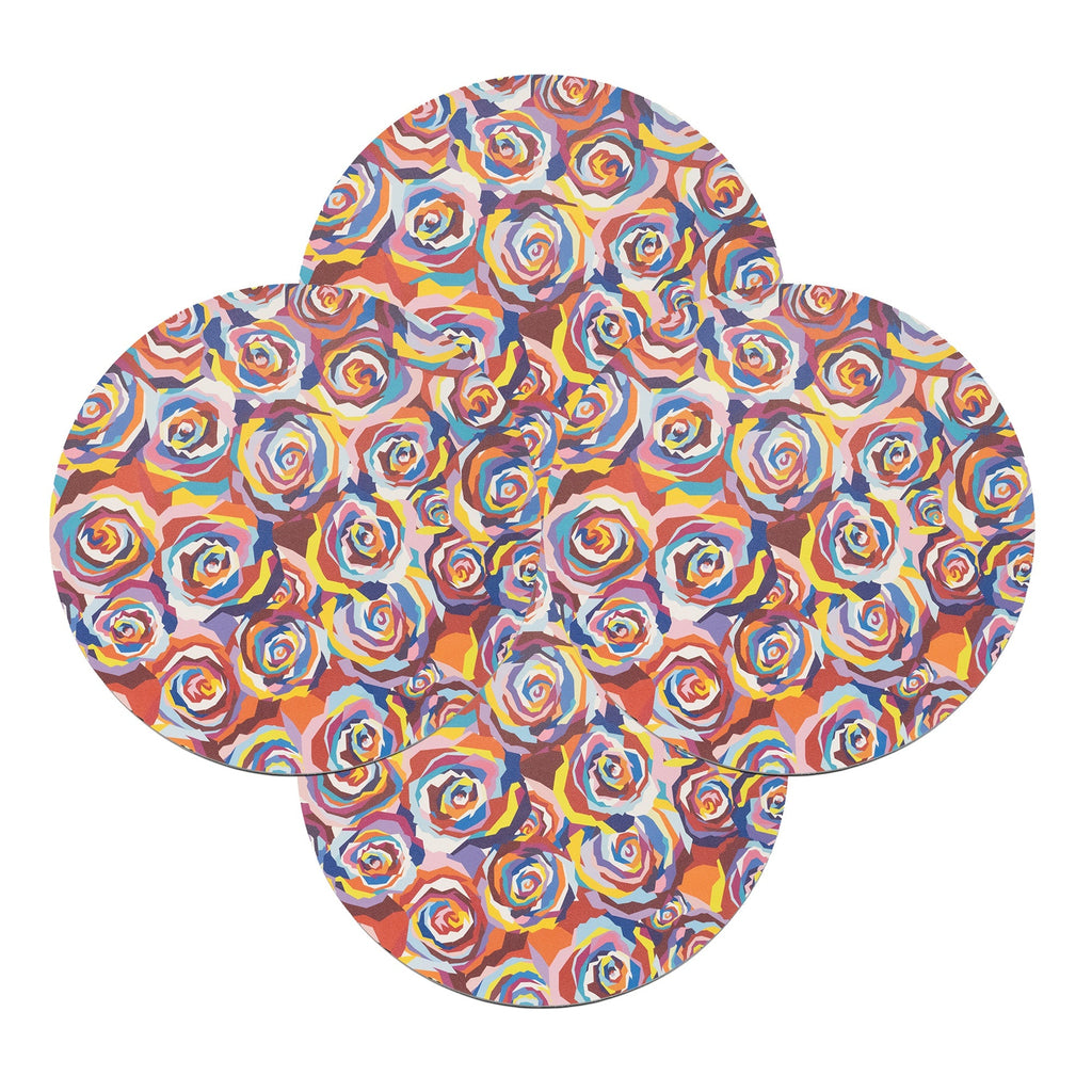 Multicolored Roses Placemat Set set of four