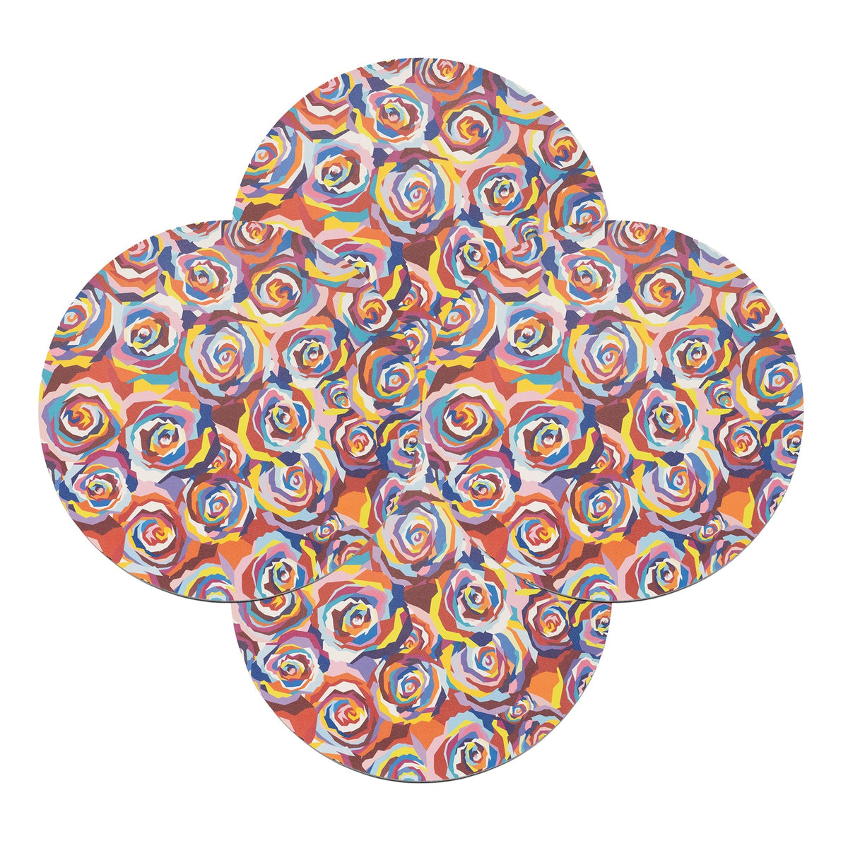 Multicolored Roses Placemat Set set of four