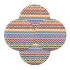 Multicolor Zigzag Vinyl Placemats, Set of 4