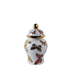 White and Black Butterfly Lidded Jar, Small