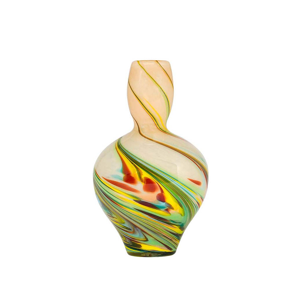 Tulari Swirled Art Glass Bottle Vase
