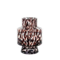 Clear Glass Amber Speckle Pedestal Vase