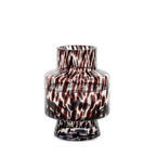 Clear Glass Amber Speckle Pedestal Vase