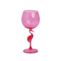 Pink Flamingo Wine Glass