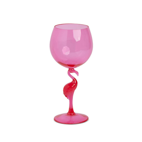 Pink Flamingo Wine Glass