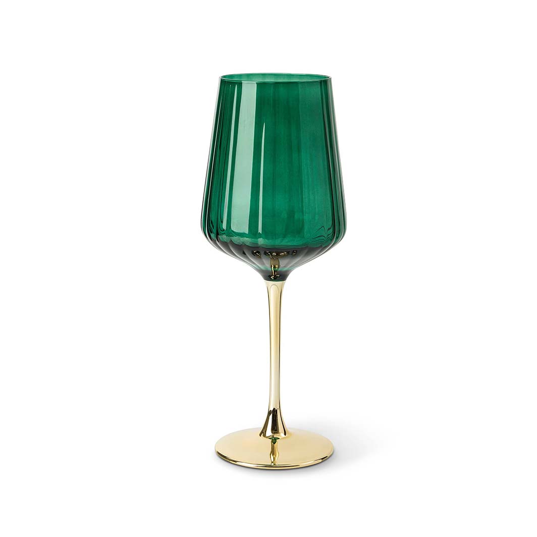 Green & Gold Wine Glass