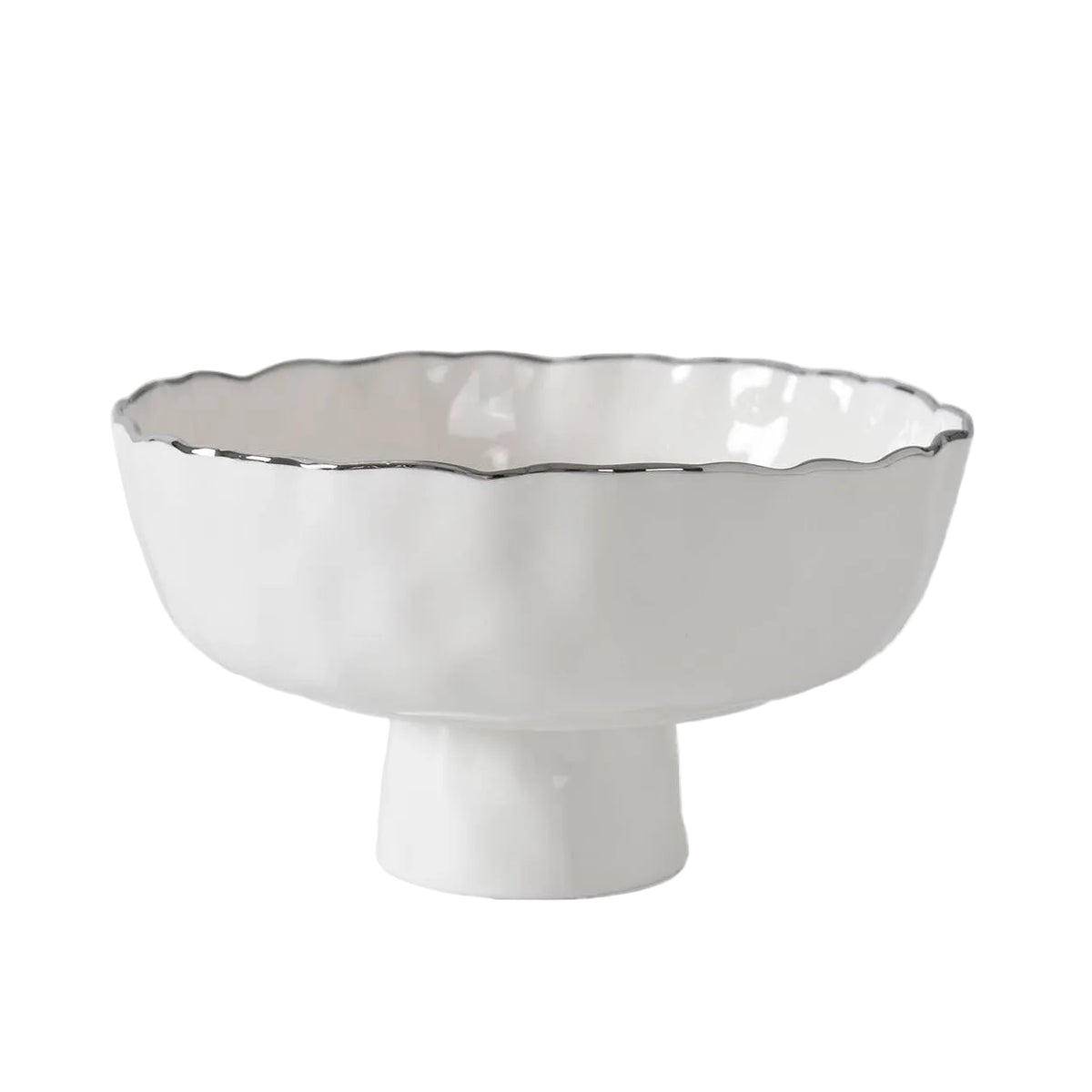 Portofino Plata White Medium Footed Bowl
