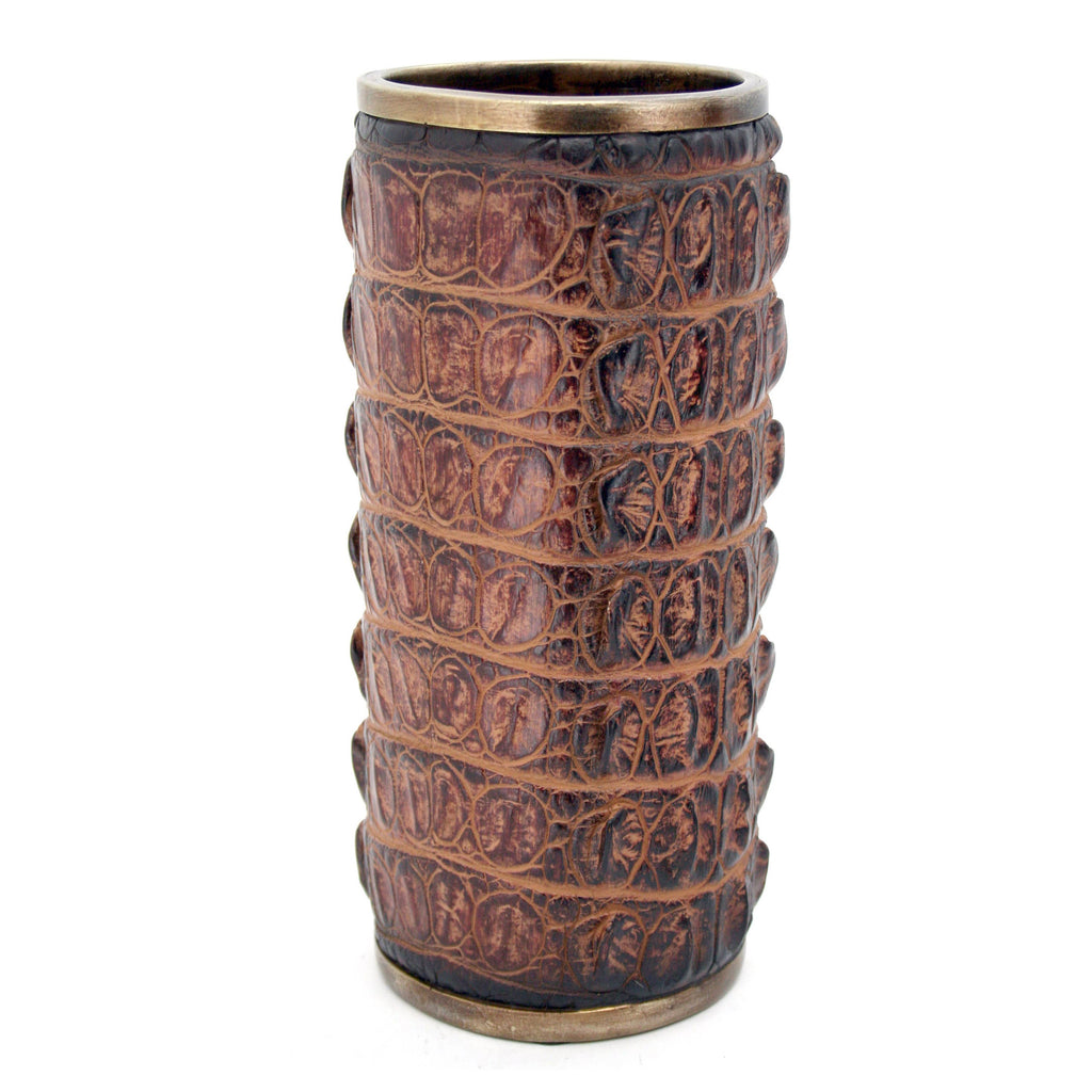 Brown Crocodile Skin Vase