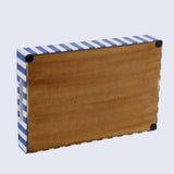 Decorative Trays Riviera Elance Pattern Wood & Resin Inlay Collection in 12x8: Blue / 12x8