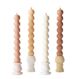 Bubble Column Taper Candle: Handmade Soy Dinner Candle: Nude