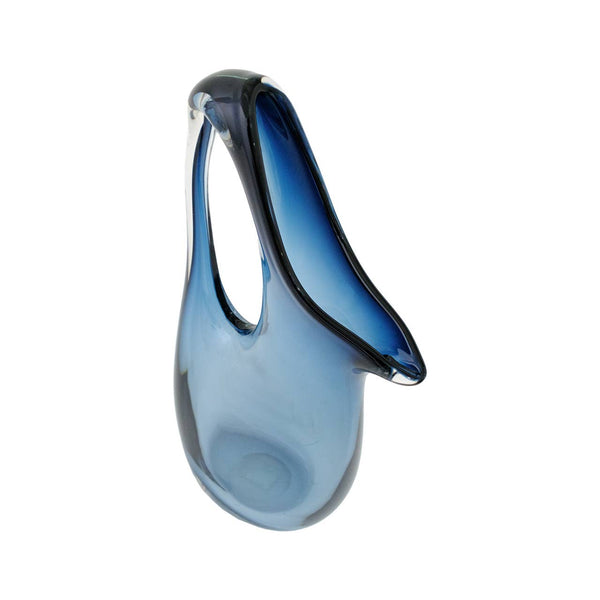 Carmichael Hand-Blown Blue Glass Pitcher
