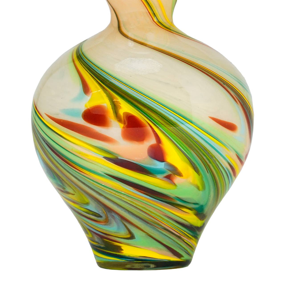 Tulari Swirled Art Glass Bottle Vase