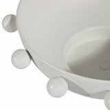 Decorative Bowl - White Iron/Fir Wood Hobnail, 11 in.