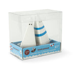 Sailboat Ceramic Salt & Pepper Shakers with Tray