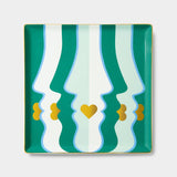 OCTAEVO Beso Ceramic Tray / Catchall, Gold accent, 6": Green