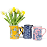 Small Floral Jug-7"H(22oz): Blue