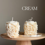 Handmade Rose Flower Candle | Vegan Soy Pillar Candle: Nude / Unscented