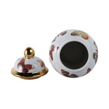 Decorative Jar- White/Black Ceramic Tall Butterflies, 8 in.