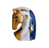 7x4x10.5" Horse Head Sculpture Abstract Multicolored Finish
