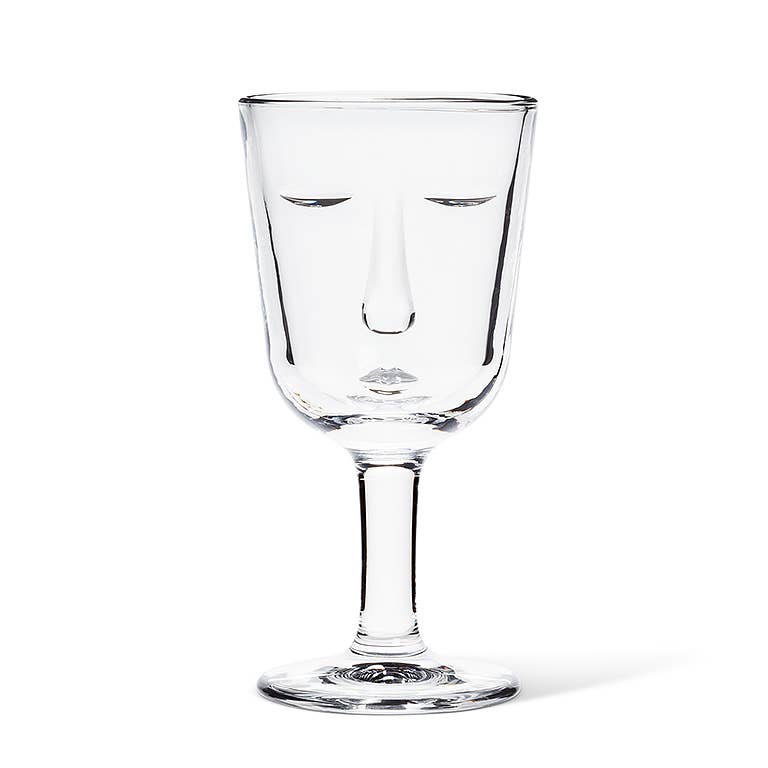 Resting Face Glass Goblets, Set of 2