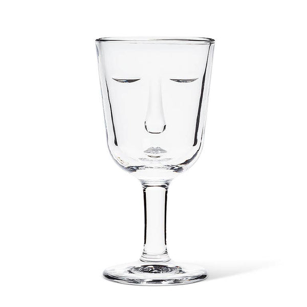 Resting Face Glass Goblets, Set of 2