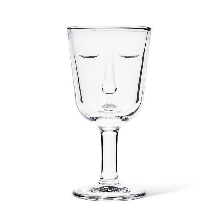 Resting Face Glass Goblets, Set of 2