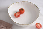 Portofino White and Gold Extra Large Shallow Bowl