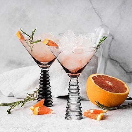 Black Stack Base Martini Glass
