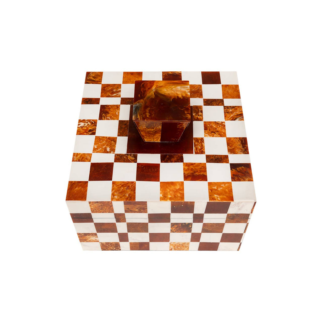 Camiro Brown and White Checkered Box