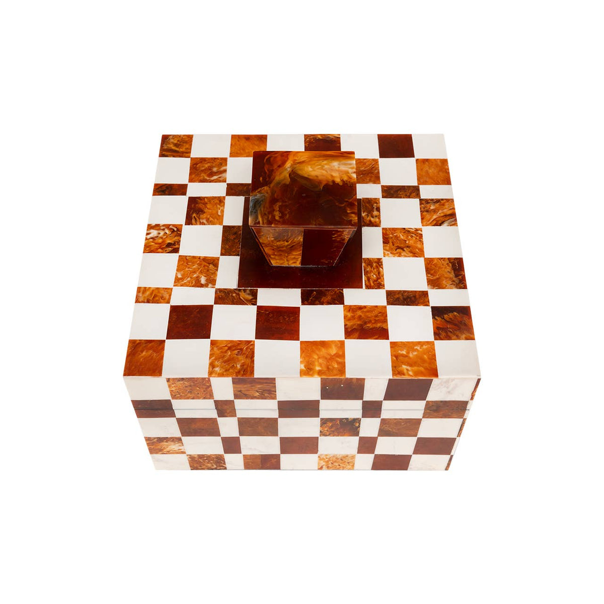 Camiro Brown and White Checkered Box