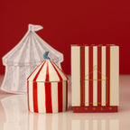 Carnival Striped Candle, Ringmaster Red - Plum and Patchouli