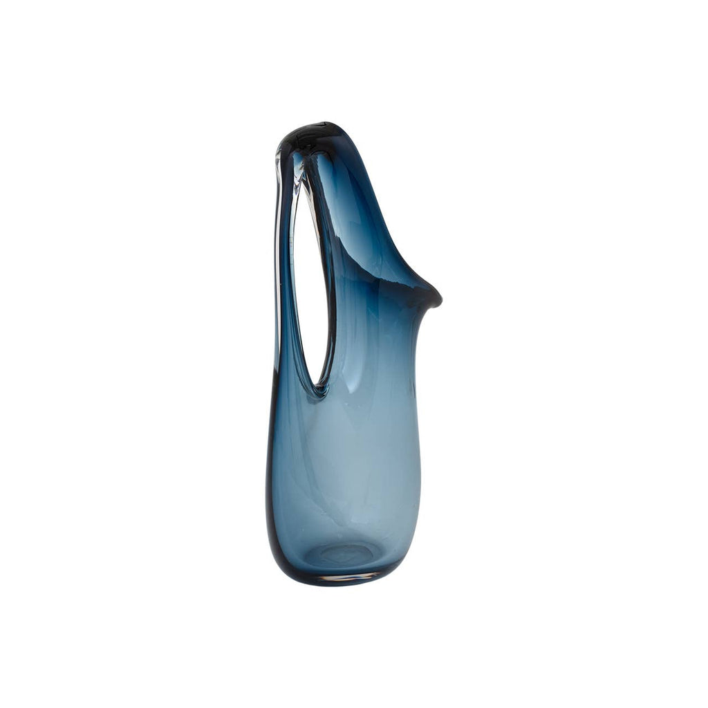 Carmichael Hand-Blown Blue Glass Pitcher