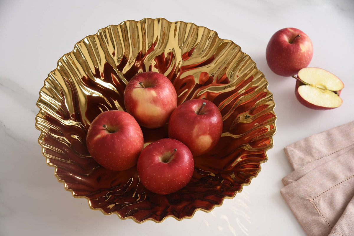 Mascali D'oro Gold Large Footed Bowl