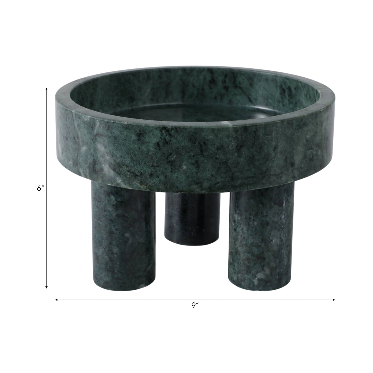 Green Marble Tripod Bowl