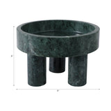 Decorative Bowl - Green Marble Modern Tripod Legs, 6 in.