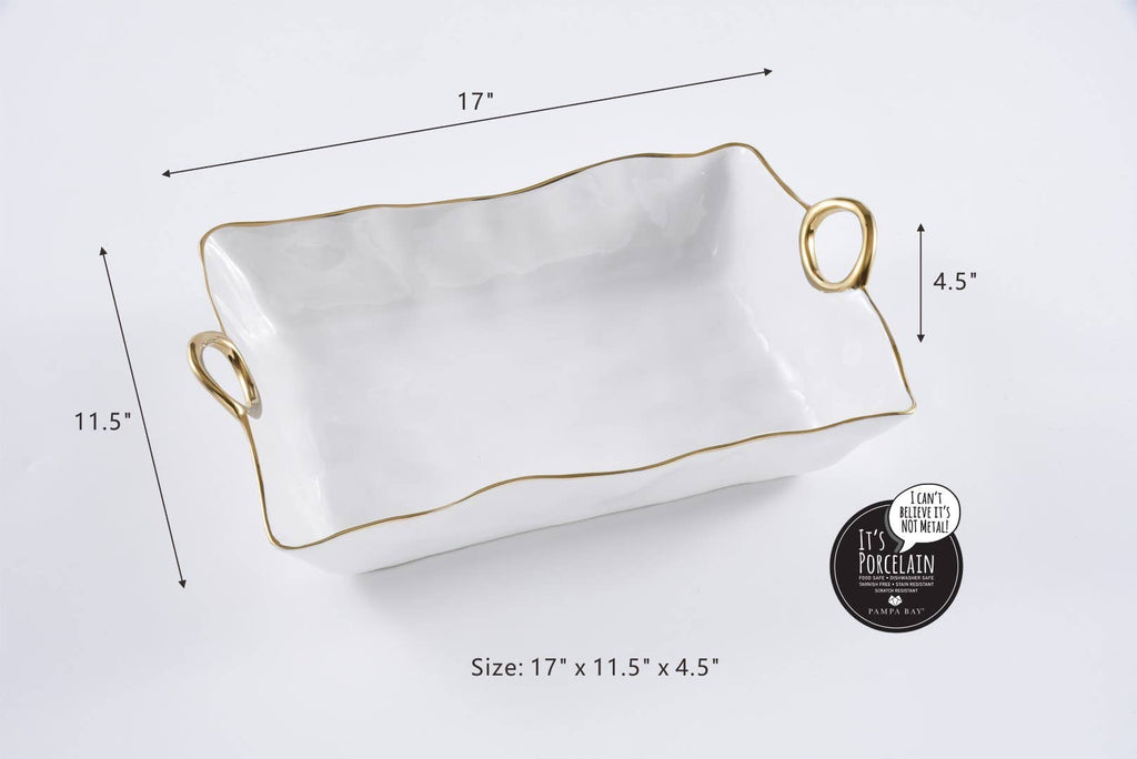 Golden Handles White Large Deep Server