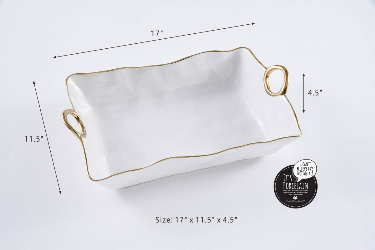 Golden Handles White Large Deep Server