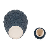 Decorative Jar - Blue Ceramic Chain Texture Lidded, 12 in.