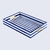 Decorative Trays Optique Madrid Pattern Resin Inlay Collection in 11x17: Blue / 11x17