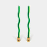 Wiggle Candles - Triple Green (2 Pack) - 11" Vibrant Tapers