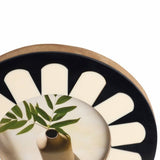 Photo Frame - Black/Ivory Resin Round Flower Design, 4x4 in.