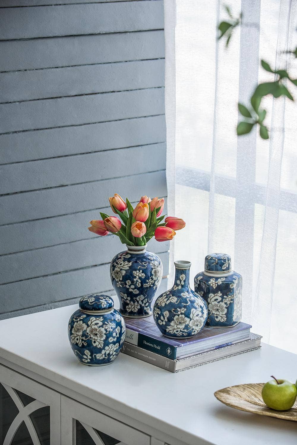 Blue and White Jar and Vase, Set of 4