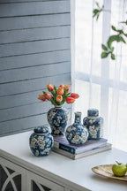 Blue and White Jar and Vase, Set of 4